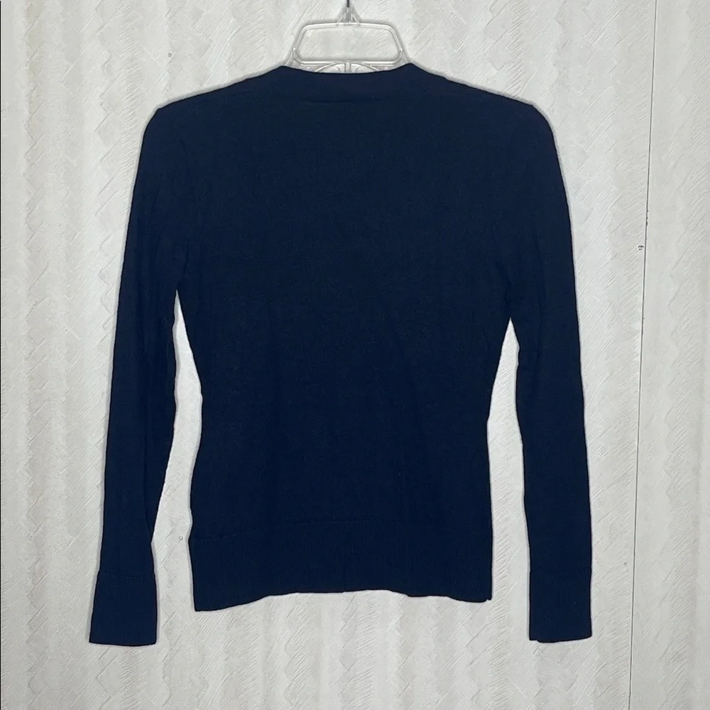 🔥 TORY BURCH V neck Navy Cardigan sweater Size Small